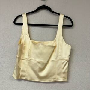 Wilfred Square Neck Cropped Tank Top Yellow Size Large
